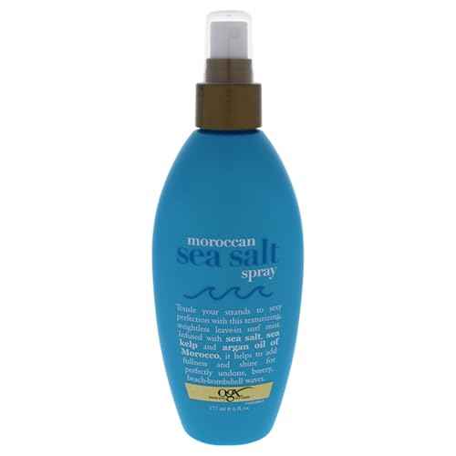 OGX Argan Oil of Morocco Hair-Texturizing Sea Salt Spray, Curl-Defining Leave-In Hair Styling Mist for Tousled Beach Waves and Textured Hold, Paraben-Free, Sulfate Surfactants-Free, 6 fl oz
