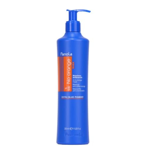 Fanola No Orange Mask - Blue Color Depositing Treatment for Dark Tones, Removes Brassiness from Color-Treated Hair - Conditioning, Detangling, and Hydrating 11.83 Fl Oz