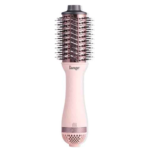 L'ANGE HAIR Le Volume 2-in-1 Titanium Blow Dryer Brush | Hot Air Brush for Hair Drying & Styling | Ionic Oval Barrel for Smooth, Frizz-Free Volume | (Blush ? 60mm)