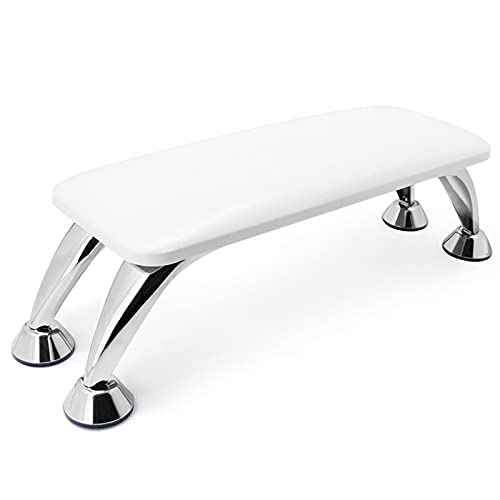 Arm Rest for Nails Tech, Big Manicure Hand Rest Nail Arm Rest Cushion Microfiber Leather Nail Cushion Technician Table Nail Art Accessories for Nails Toenails White
