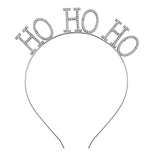 Christmas Rhinestone Headbands Xmas Crystal HOHOHO Hair Hoops Christmas Party Headdress Hair Accessory for Women Girls