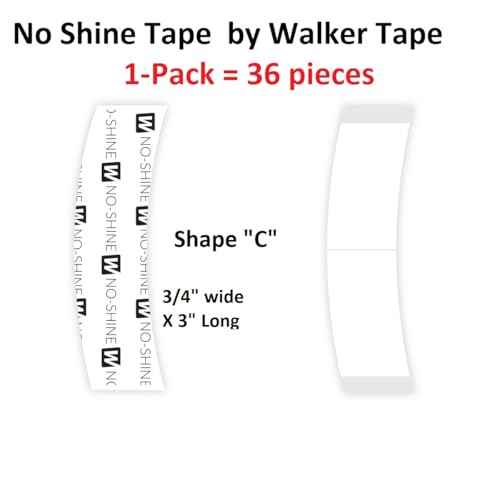 Walker Tape No Shine Tape Adhesive 3/4" X 3" C Contour 36pcs/Bag