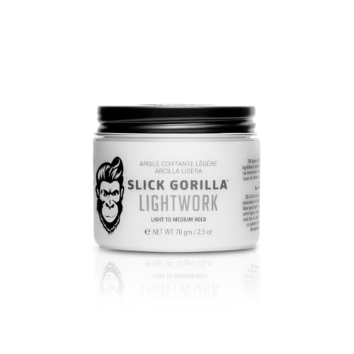 Slick Gorilla Lightwork Matte Hair Clay for Men 2.5 oz | Matte Finish | Flexible Hold | Lightweight Styling Clay | Water-Based | Natural Texture | Non-Greasy Grooming for Everyday Use