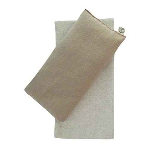 Eye Pillow Gift Set - 4 x 8.5 - Unscented Flax - Washable Cover - Soft Cotton Flannel - Soothing Relaxing - beige tan
