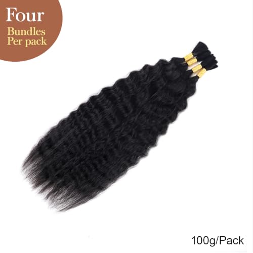 Wet and Wavy Human Braiding Hair Super Wave Bulk Human Hair For Braiding No Weft 100g (1Pack-4PCS) Super French Human Braiding Hair For Boho Braids (Super Wave£¨#1b£©, 22 Inch)