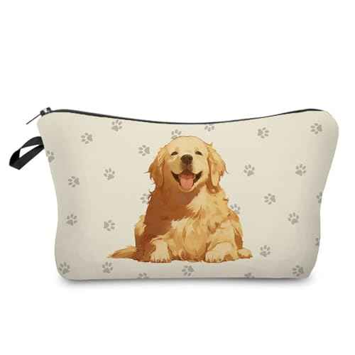 Golden Retriever Makeup Bag Cute Small Organizer Zipper Pouch Golden Retriever Cosmetic Bag Birthday Present for Women Friends -4