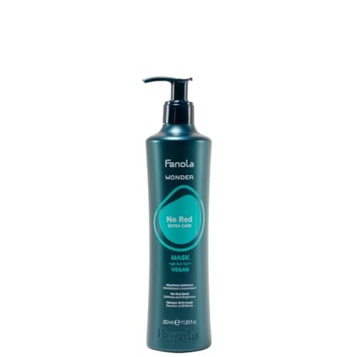Fanola Wonder No Red Hair Color Shampoo for Women & Men - Green Pigment Shampoo for Color Treated Hair - Neutralizes Natural & Dyed Dark Shades