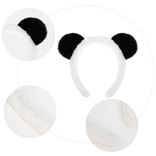 Ondder 3 Pack Bear Ears Headband Cute Panda Ears Fluufy Animal Ear Hairband Halloween Custome Headwear Party Suplies Plush Bear Ears Headband for Spa Makeup Washing Face for Women Girls