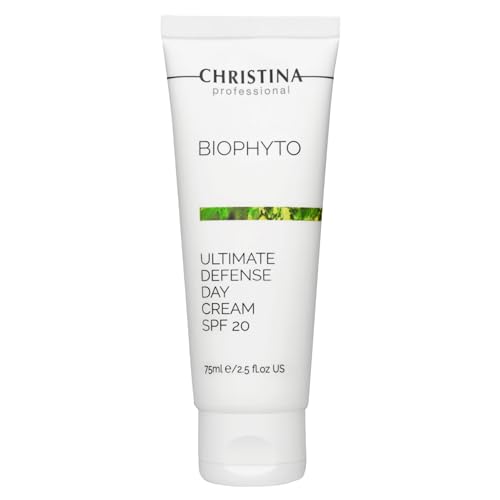 Christina Bio Phyto Ultimate Defense Day Cream Moisturizer with SPF 20-75 ml - Broad Spectrum UVA/UVB Protection Facial Moisturizer with Hyaluronic Acid & Vitamin B12- For Normal & Combination Skin