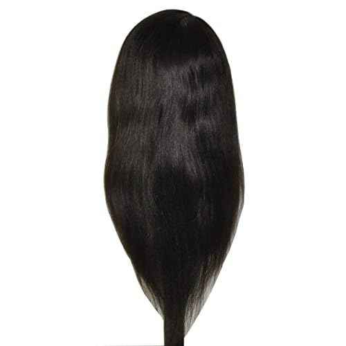 24" Human Hair Cosmetology Mannequin Manikin Training Head with Clamp (24" DARK BROWN (KAYLEN+C))