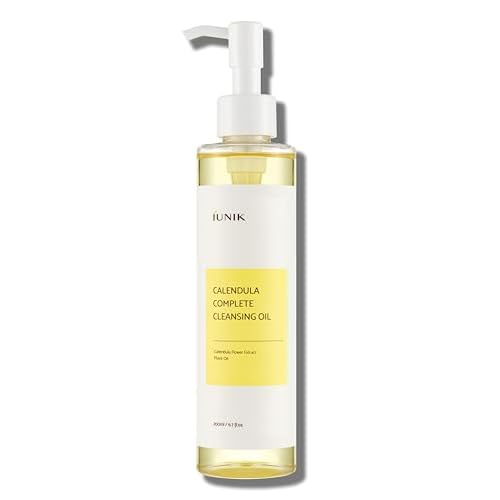 IUNIK Calendula & Jojoba Oil-Infused Vegan Cleansing Oil ? Gentle Blackhead Melting & Makeup Remover Facial Cleanser w/Plant-based Oils Korean Skincare