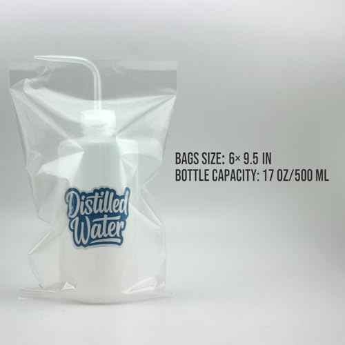Wash Bottle Bags?250PCS Tattoo Bottle Covers for 17oz/500ml Squeeze & Spray Bottles, with 8 Bottle Stickers, 2 Paper Tapes, 100 Rubber Bands?Professional Tattoo Supplies Accessories Kit (Clear Kit)