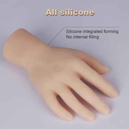 Tattoo Practice Hand with Wrist - Autdor Left Tattoo Fake Hand with Short Arm Silicone Hand Model Fake Skin Tattoo Practice Skin for Tattoo Training or Display for Tattoo Supplies Tattoo Artists