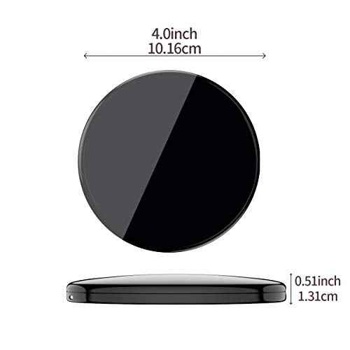 Gospire 4" Ultra-Thin Pocket Makeup Mirror for Travel, 1X/10X Double Sided Magnifying Portable Compact Handbag Handheld Round Foldable Cosmetic Mirror for Women (Black)