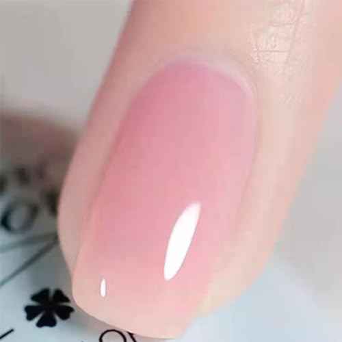 Air Dry Clear Pink Nail Polish - Jelly Gel Polish for Long Lasting DIY Manicure, 12ML