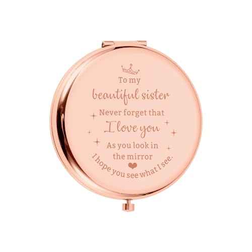 Sister Gifts from Sisters Friendship Gifts for Women Friends Sister Birthday Gift Ideas Compact Mirror Valentines Anniversary Wedding Graduation Gifts for Sister Valentines Day Gifts for Her