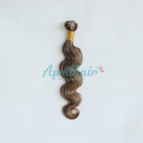 8A Machine Double Weft Raw Brazilian Virgin Human Hair Extensions Highlight P4/27 Brown Honey Blonde Body Wave 3 Bundles 10" 10" 10"
