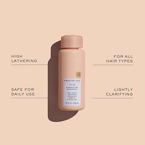Kristin Ess Hair Signature Salon Sulfate Free Shampoo and Conditioner Set for Moisture, Frizz + Shine - Color Safe, Vegan, Paraben Free - Clarifying, Hydrating Damage Repair for Women - Pear Fragrance