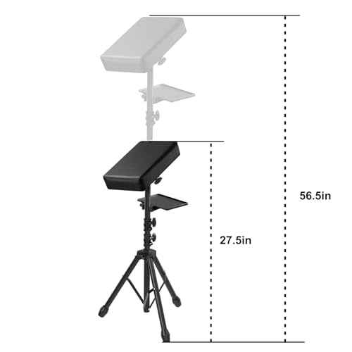 Tattoo Armrest Stand Tripod With Tray, Tattoo Arm Leg Rest Stand Height Adjustable and Tilt Black Leather Pad for Tattoo Studio