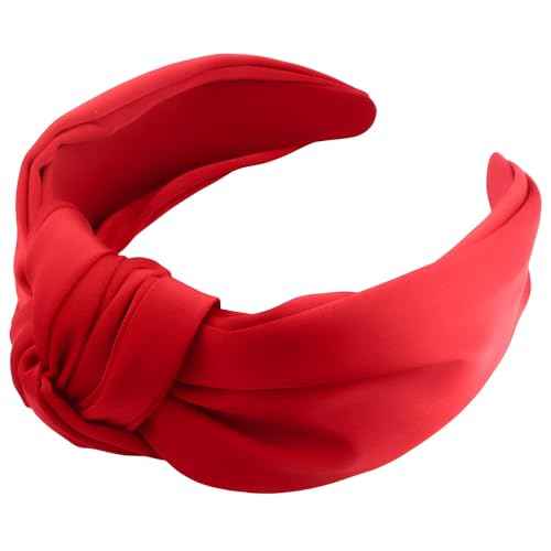 Red Headband, Top Knot Headband for Women Non Slip, Halloween Knotted Headbands for Girls, Wide Head Bands Hair Accessories for Gift Christmas