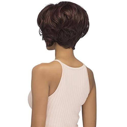 Vivica A. Fox (Carly) - Heat Resistant Fiber Swiss Lace Front Wig in MEDIUM DARK BROWN