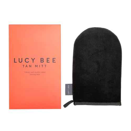 Self Tanning Mitt for Body Self Tanners, Premium Reusable Double-Sided Velvety Soft Applicator, Streak-Free Natural Tan, Stain-Free Hands, Washable Black Mitt in FSC Cardboard Packaging