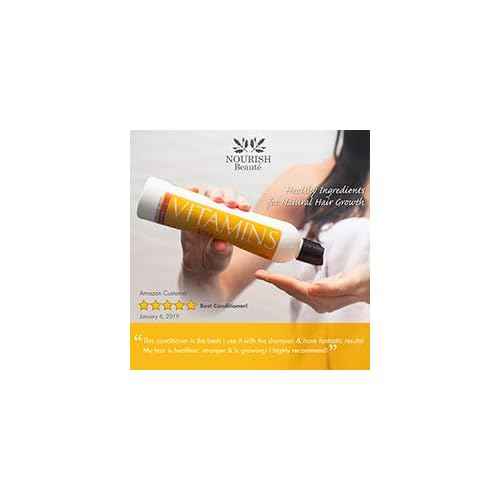 Nourish Beaute Vitamins Conditioner for Hair Loss that Promotes Hair Regrowth, Volume and Thickening with Biotin, DHT Blockers, Antioxidants, Oils and Extracts For Men and Women, Conditioner, 1 Pack