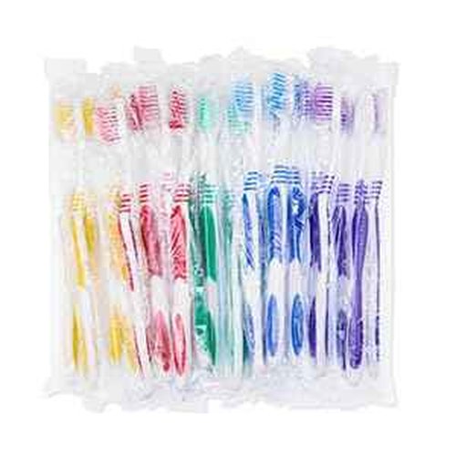 SLequipo 500 pcs Bulk Toothbrushes Individually Wrapped, Colorful Manual Disposable Travel Toothbrush for Adult, Kid, Soft Bristles for Travel, Hotels (5 Colors)
