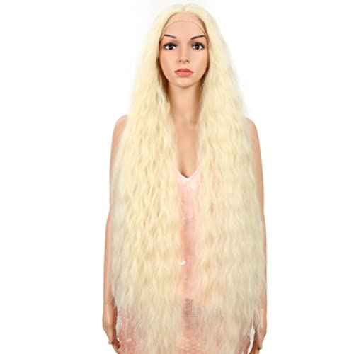 Style Icon 41¡± Lace Front Wigs Long Wavy Synthetic Wigs with Baby Hair Half Hand Tied 130% Density Wigs (41", 613)