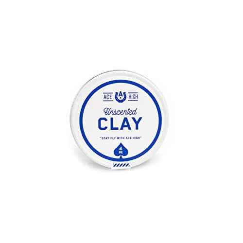 ace high Unscented Hair Clay, Strong Hold, Satin to Matte Finish, Adds Texture and Thickness, 4oz