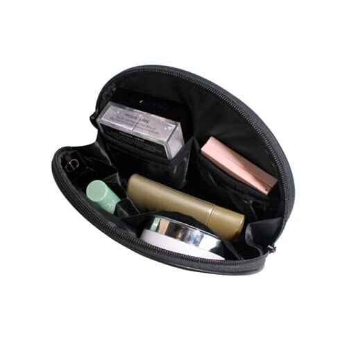 MNSRUU Women Cosmetic Bag for Purse Small Moth Skull Moon Esoteric Makeup Bag Accessories Purse Bag Travel Organizer Pouch with Compartment