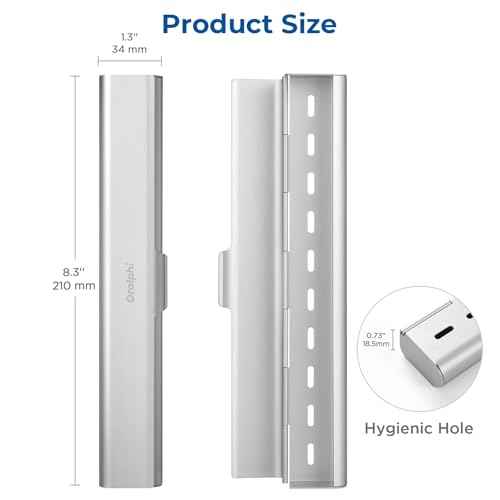 Aluminum Toothbrush Travel Case, Portable Travel Toothbrush Holder, Durable Manual Toothbrush Box Container for Traveling, Bathroom, Camping, Business Trip-1Pack Silver