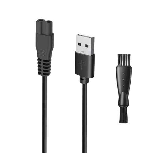 5V Charger Replacement Cable for MANSPOT HC-W003A Models, wotdmu USB Charger Cord Compatible with MANSPOT Trimmer Charging with 1 Cleaning Brush, 3.3ft Power Cord