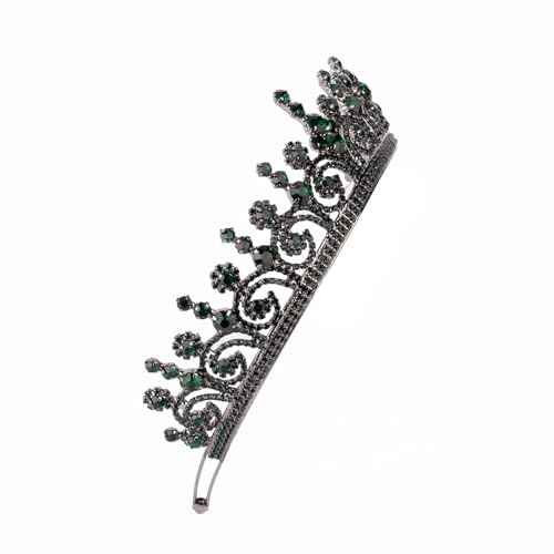 LIMELIA Women's Tiara for Henna Wedding Party|Glitter Hair Accessories for Bridal Birthday Pageant Prom Halloween Cos-play Christmas Party|Queen-Green