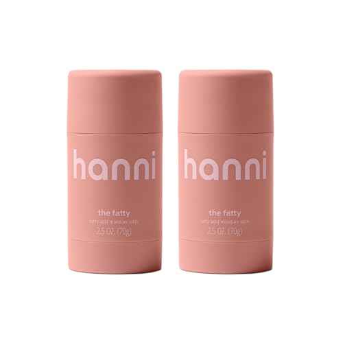 HANNI Fatty Body Moisturizer Stick with Fatty Acids, Travel Size Friendly Solid Lotion for Plumping and Hydration, Fragrance-Free and Safe for Sensitive Skin, 2.5 oz (Pack of 2)