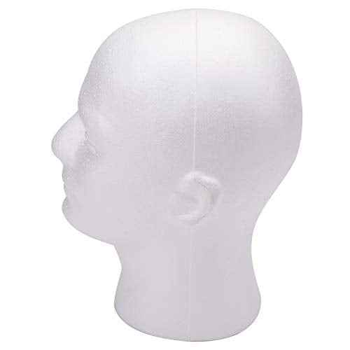 Foraineam 2 Pack Male Foam Head 11 Inch Man Mannequin Manikin Foam Heads Wig Display Holder Hats Glasses Display Stand