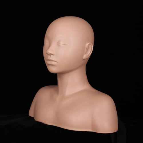 Multifunction Massage Makeup Practice Mannequin Head Model Wig Hat Display Soft Touch Silicone Practice Head for Beauty Salon Equipped with Shoulder Massage Head with Fixing Strap (Chocolate)