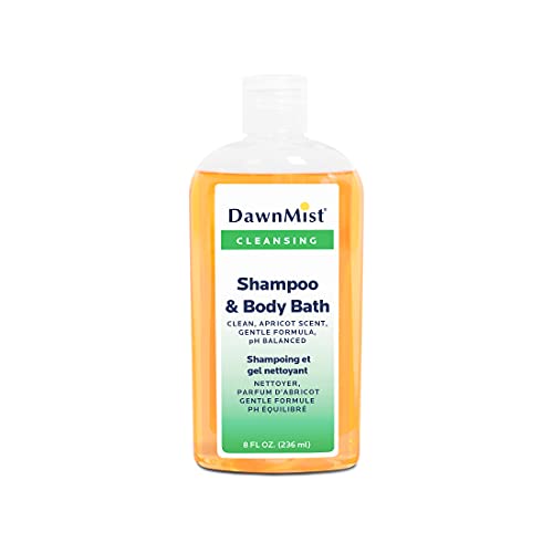 Dukal DAWNMIST Shampoo and Body Bath, 8 oz (48 Count) ? 2-in-1 Gentle Cleanser for Hair and Skin, pH Balanced, Lightly Scented, Rinse-Free Option for Personal Care and Medical Use