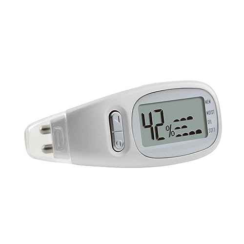 Digital Skin Detector Moisture Tester Portable Facial Softness Moisture Oil Content Tester Analyzing Device with Backlit, Approx. 3.1x1.9x7.4cm/1.22x0.75x2.91in, White