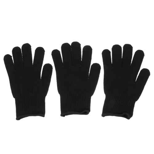 MERRYHAPY Heat Resistant Curling Gloves 3-Pack Insulated Hair Styling Mitts for Safe Use with Curling Irons and Flat Irons Protect Hands from Burns during Hair Styling at Home or Salon