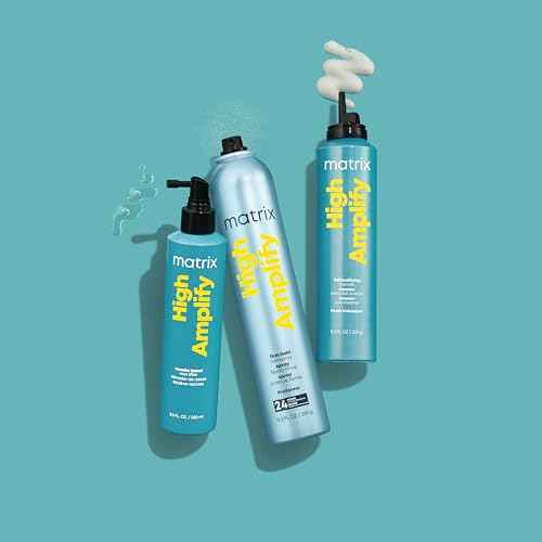 Matrix High Amplify Foam Volumizer Full Bodifying Mousse - Lightweight Lasting Volume, Thickening & Conditioning Shine, For Fine and Limp Hair, Salon Hair Styling, 8.3 Oz