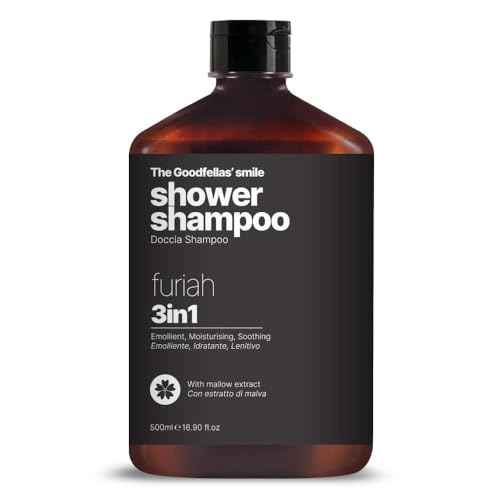 The Goodfellas' smile FURIAH 3-in-1 Shower Shampoo | Bold Leather & Wood Scent | Body Wash & Hair Cleanser for Men | Gently Cleanses, Hydrates & Refreshes | Made in Italy