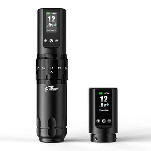 Filter Tattoo Gun - 7 Strokes 2.0-4.0mm Tattoo Machine Pen with Extra OLED Digital Display 1600mAh Battery Power Rotary Tattoo Gun for Beginners and Artists (X30 Black)