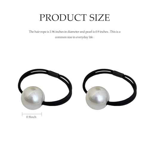 French Pearl Scrunchies - Elegant Elastic Hair Ties and Accessories for Women's Thick Hair, High Ponytails and Girls