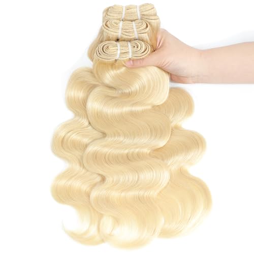 613 Bundles Blonde Human Hair Single Bundle 24 inch 1 Bundle Body Wave 100% Unprocessed 12A Brazilian Virgin 613 Human Hair Bundles 100g One Bundle