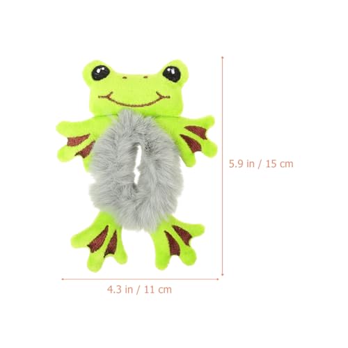 4Pcs Cute Animal Plush Hair Ties for Women - Fluffy Scrunchies Featuring Cat Cow Frog Designs - Soft and Comfortable Hair Accessories for Teens and Young Girls