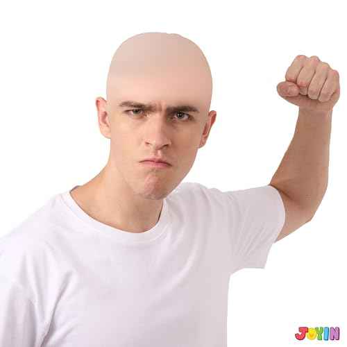 Spooktacular Creations Halloween Bald Cap for Men Women Halloween Costumes, Latex Bald Head Wig Cap for Adults Costume, Makeup Costume Accessories, Old Men Balding Cosplay Dress Up Prop