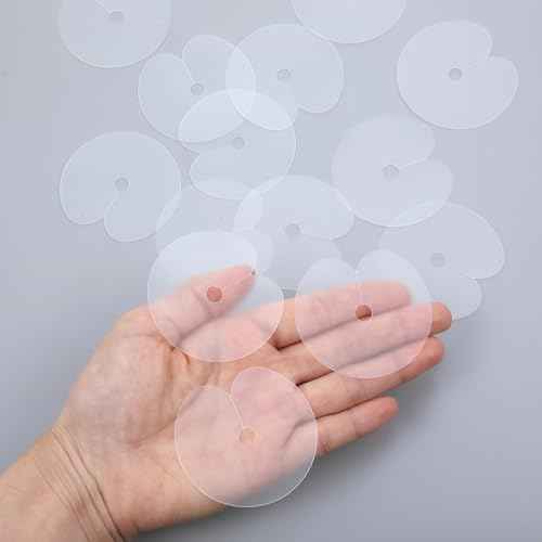 50 Pcs Heat Shield Guards, Round Hair Extension Protective Cover, Single Hole Hair Extension Tool for Easy Operation, White Fusion Glue Protector, Heat Shield Guards for Hair-Extensions Bonding