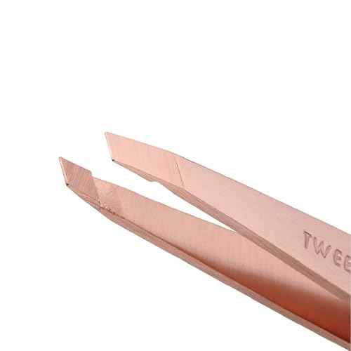 Tweezerman Rose Gold Petite Point and Slant Set with Travel Case