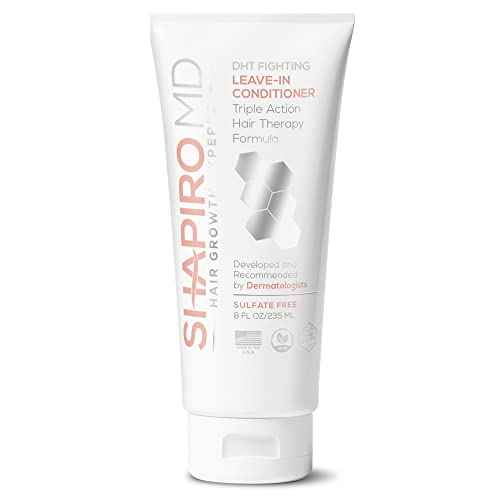 Shapiro MD Hair Growth Experts Hair Loss Leave-in Conditioner, DHT Fighting Vegan Formula for Thinning Hair Developed by Dermatologists, Experience Healthier, Fuller Thicker Hair - 1 Month Supply